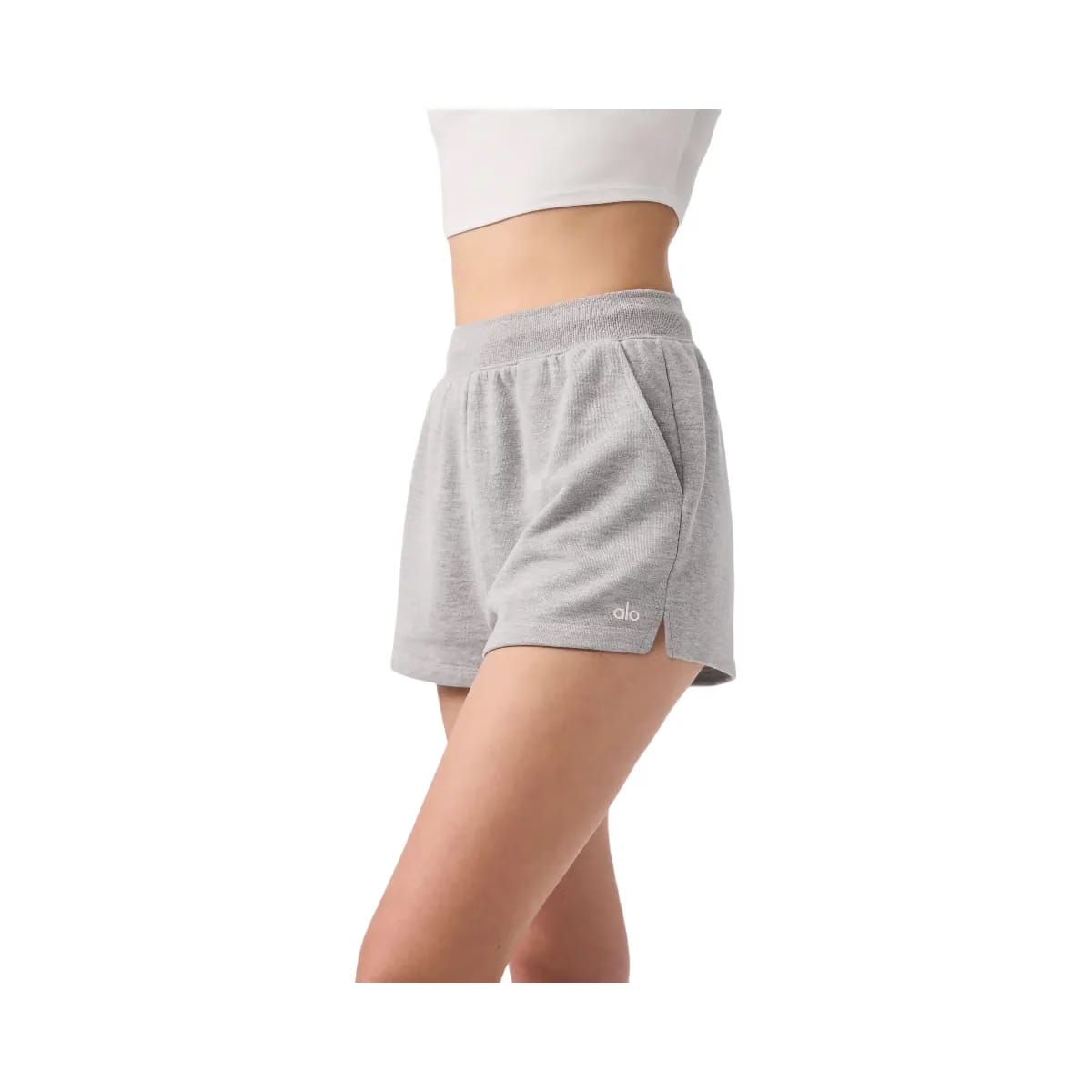 Alo Women's Low Key Sweat Shorts - Athletic Heather Grey