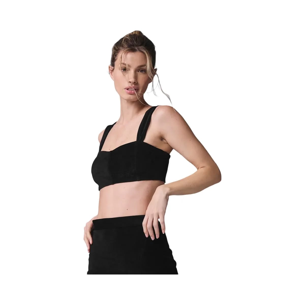 Alo Women's Micro Corduroy Winter Break Bra - Black