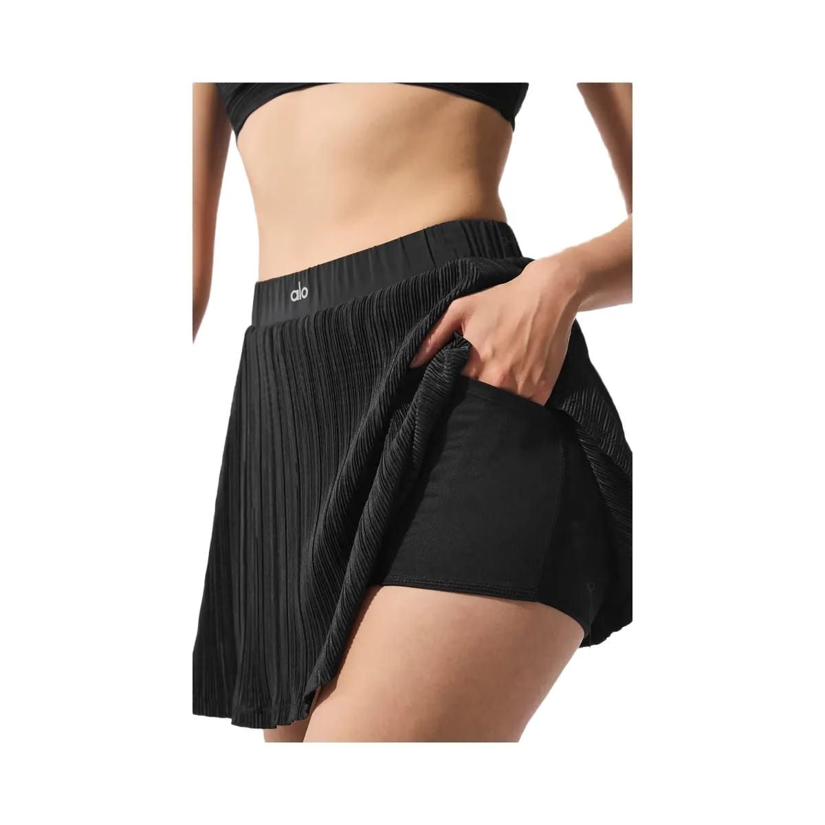 Alo Women's Micro Plisse Tennis Skirt - Black
