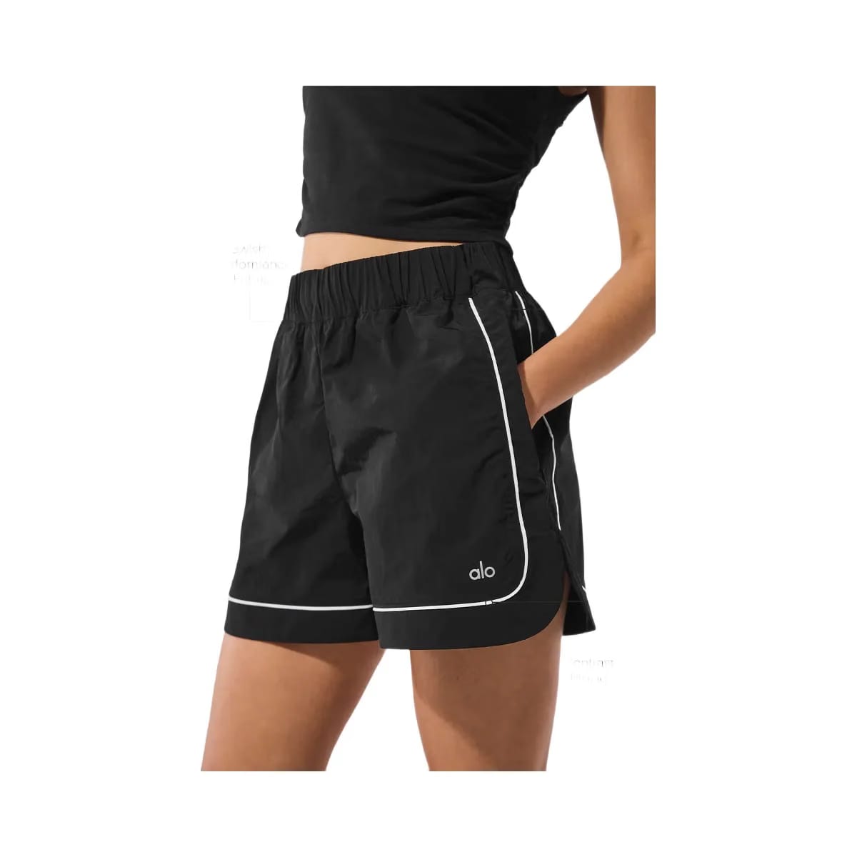 Alo Women's Motivate Track Shorts - Black/White