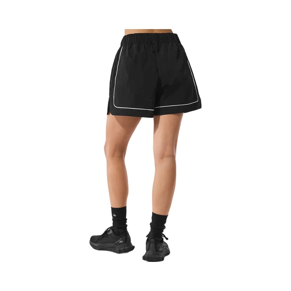 Alo Women's Motivate Track Shorts - Black/White