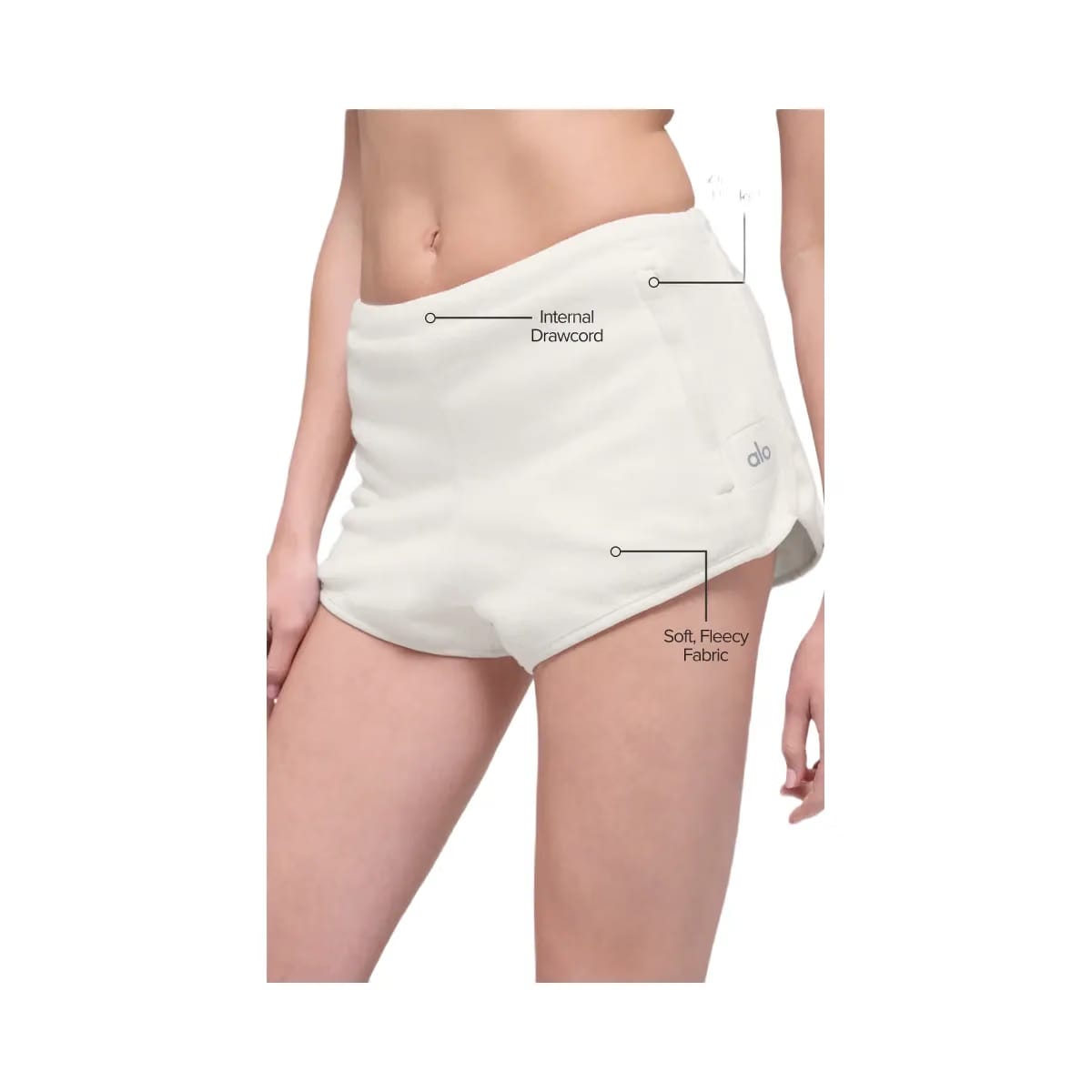 Alo Women's Polar Fleece Retreat Shorts - Ivory
