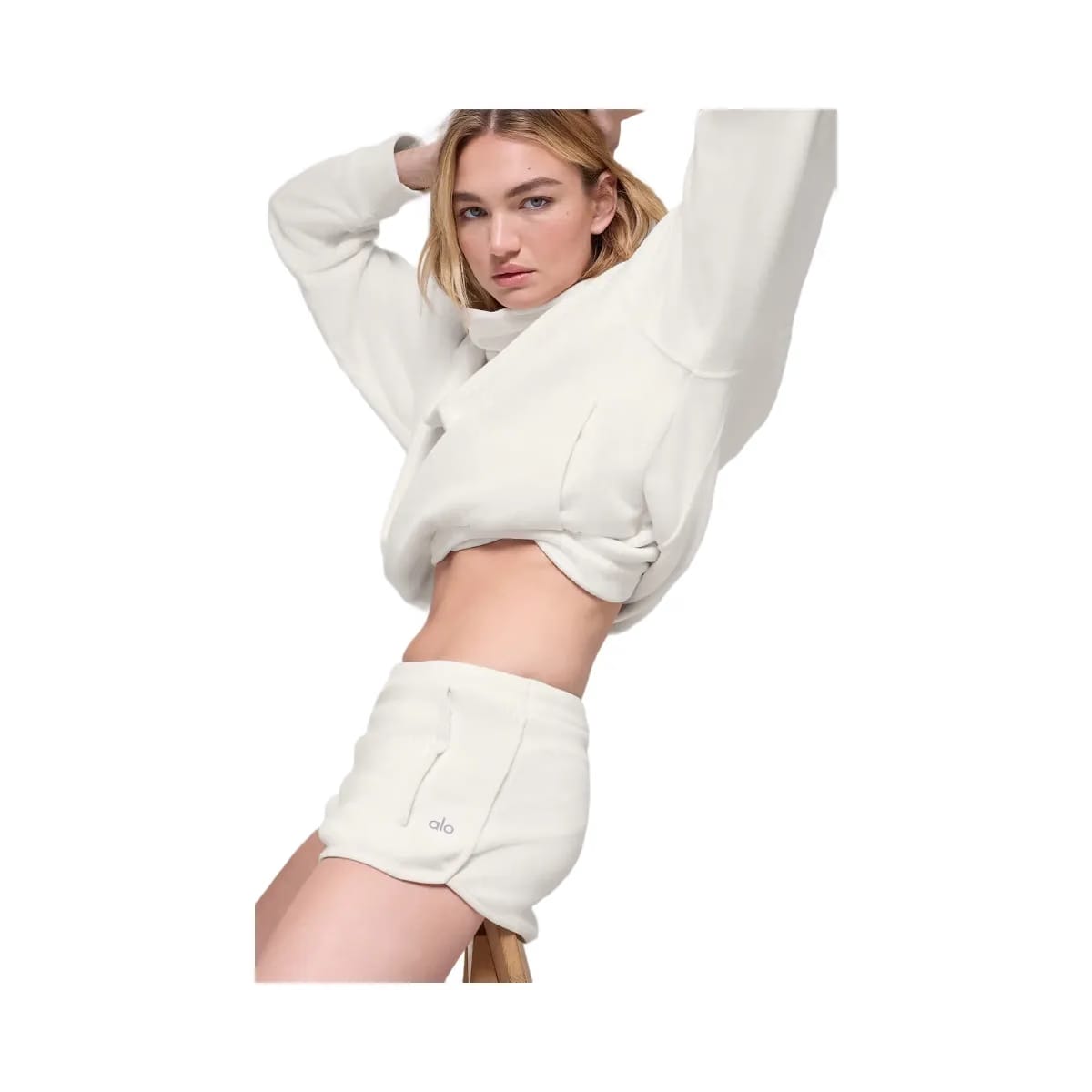 Alo Women's Polar Fleece Retreat Shorts - Ivory
