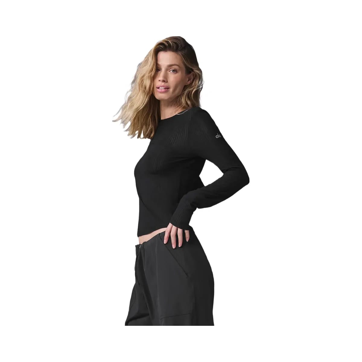 Alo Women's Ribbed Sea Coast Long Sleeve - Black