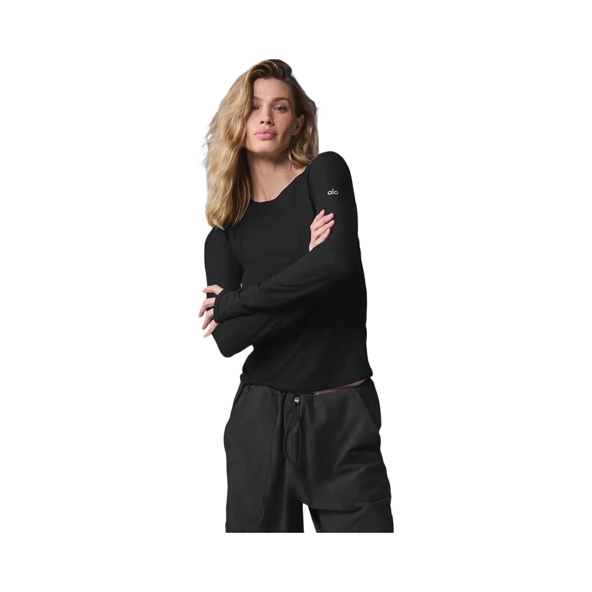 Alo Women's Ribbed Sea Coast Long Sleeve - Black