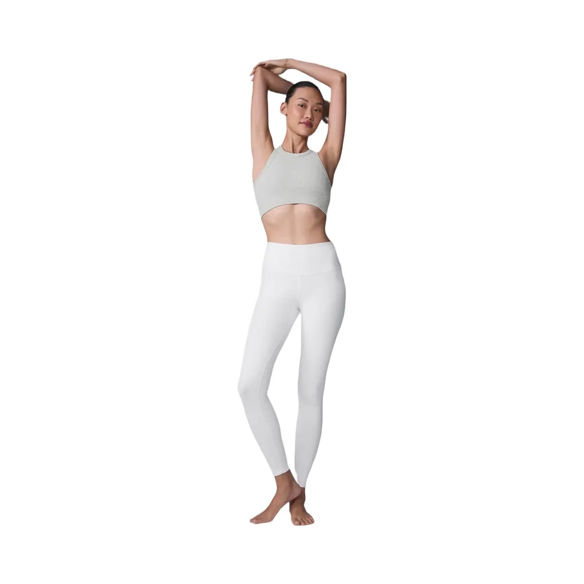 Alo Women's Seamless Delight High Neck Bra - Athletic Heather Grey
