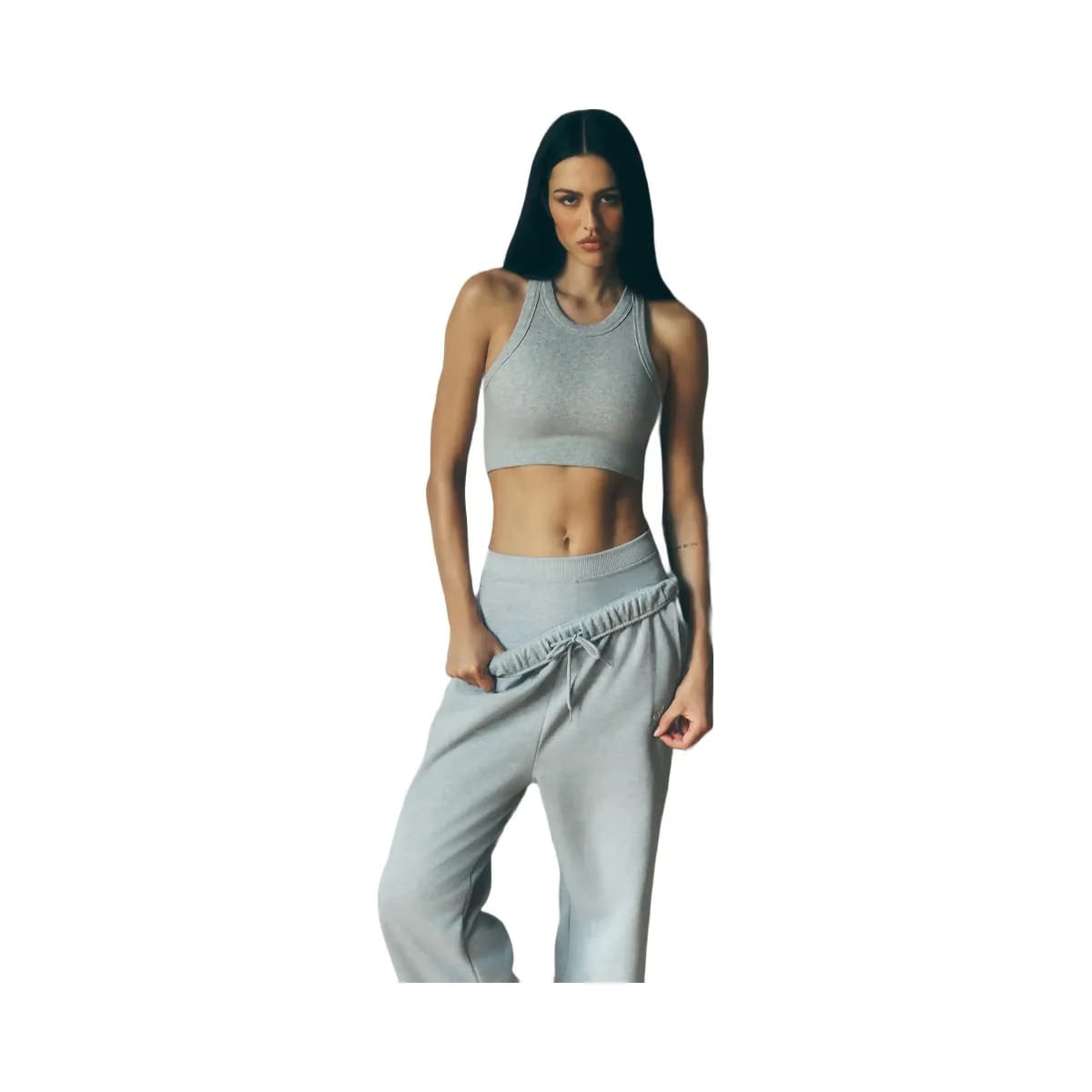 Alo Women's Seamless Delight High Neck Bra - Athletic Heather Grey