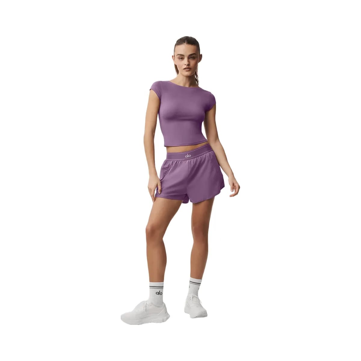 Alo Women's soft Back For More T-Shirt - Plum Kiss