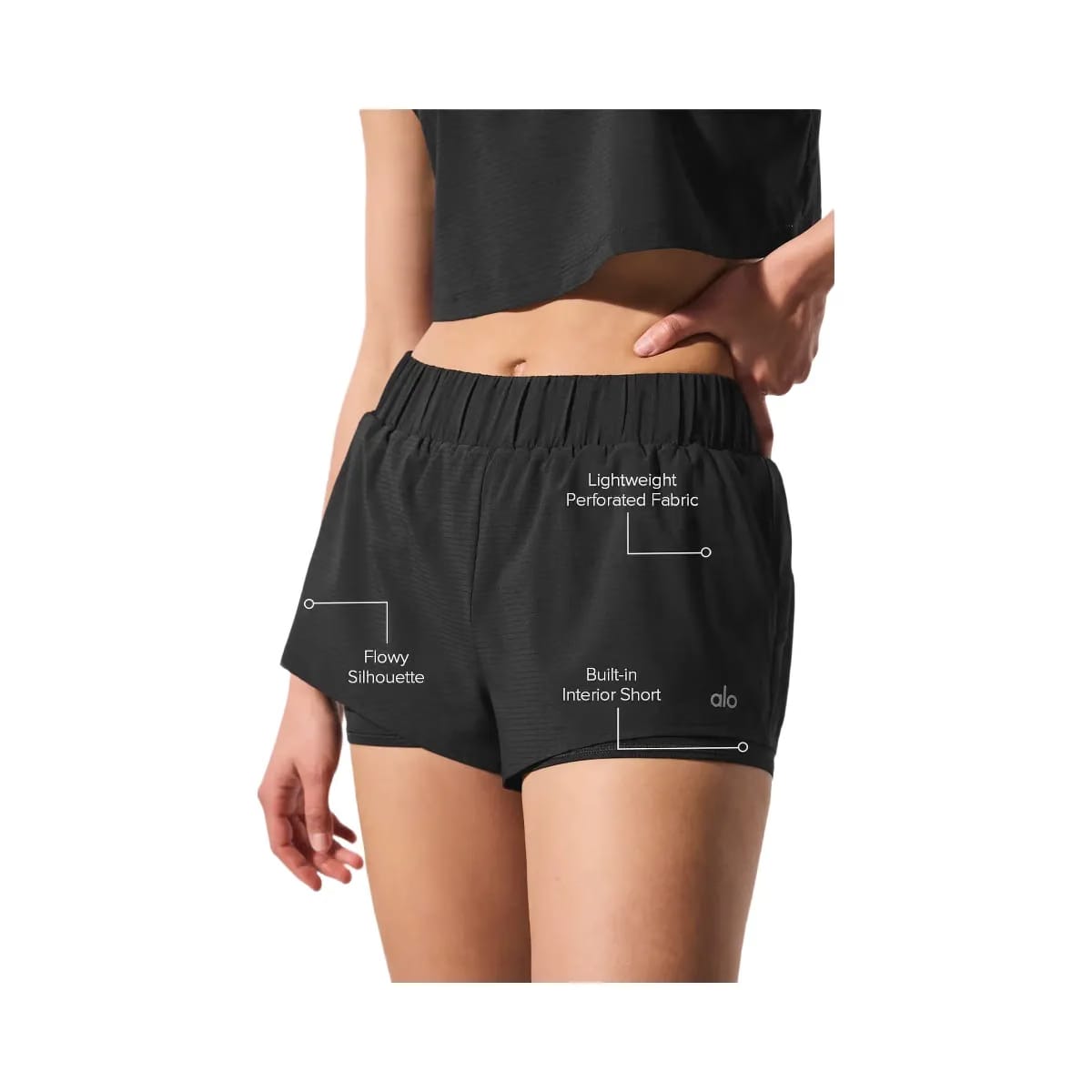 Alo Women's Sport Star Shorts - Black