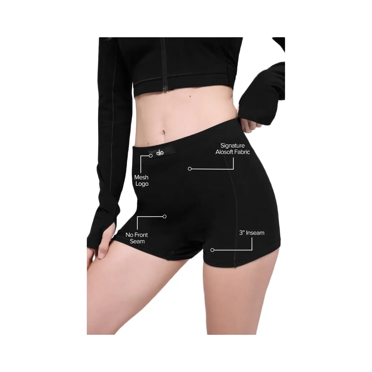 Alo Women's soft Sincere Micro Shorts - Black