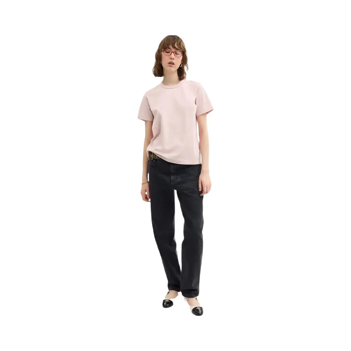Coach All Over Signature T-Shirt In Organic Cotton Pink Multi
