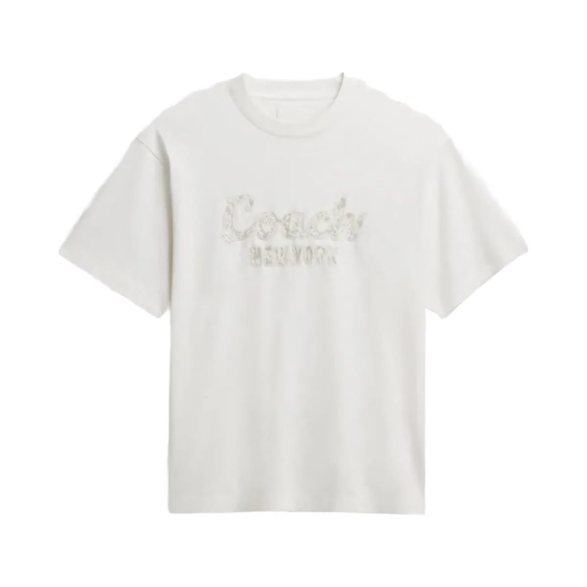 Coach Cursive Coach Embroidered T-Shirt In Organic Cotton White