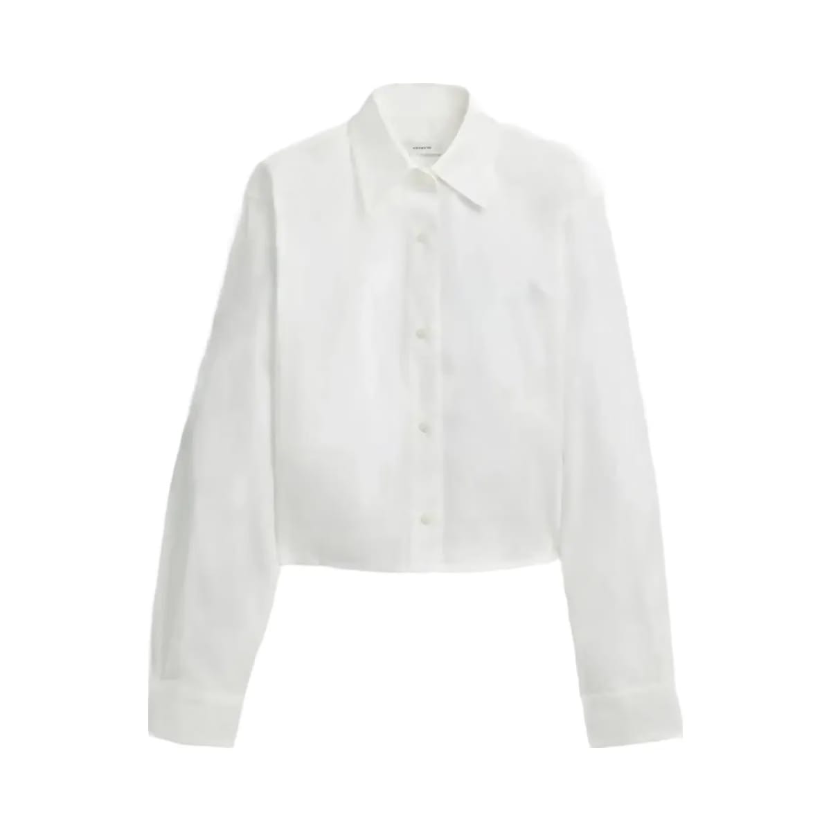 Coach Cropped Button Up Shirt White