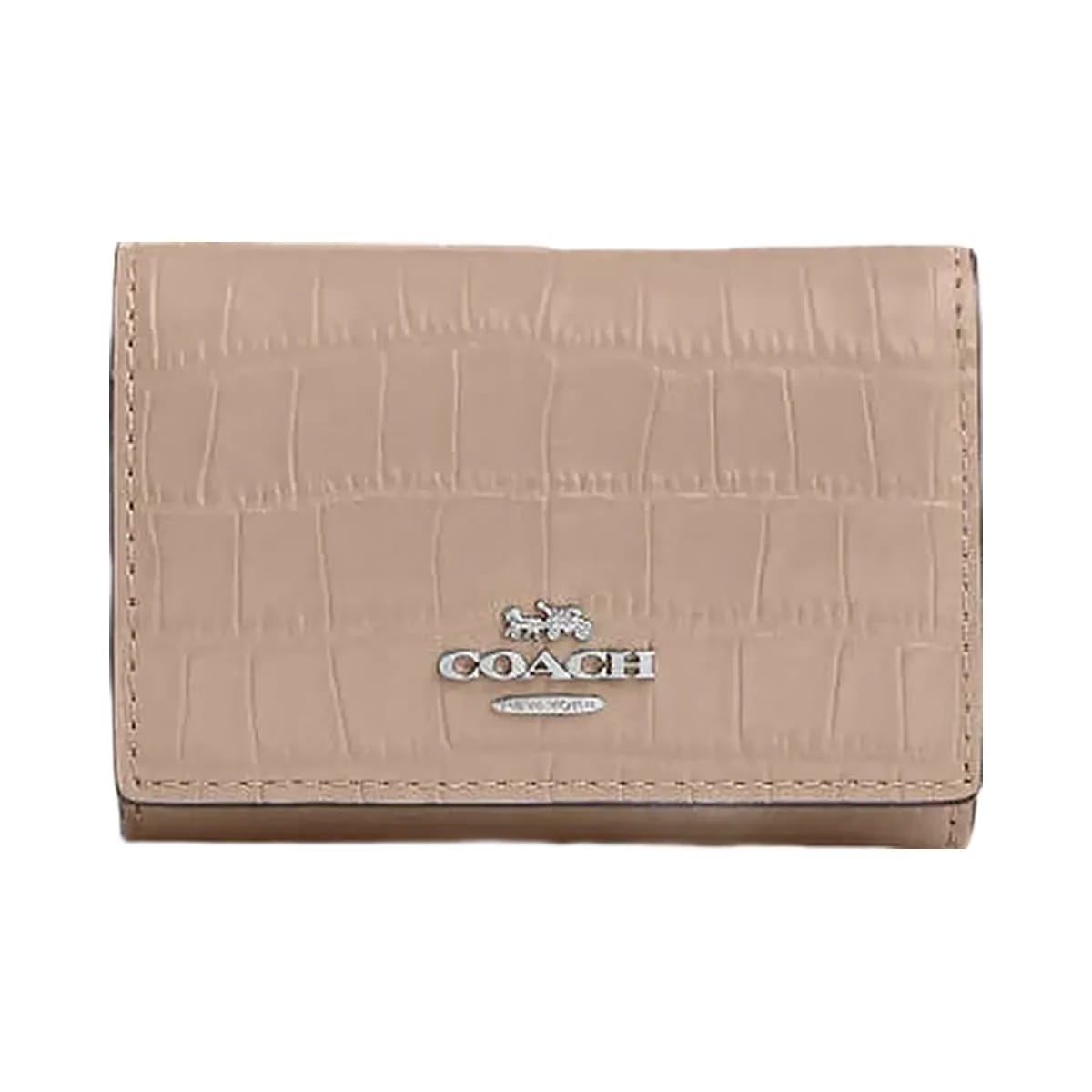 Coach Micro Wallet Novelty Leather-Silver-Stone