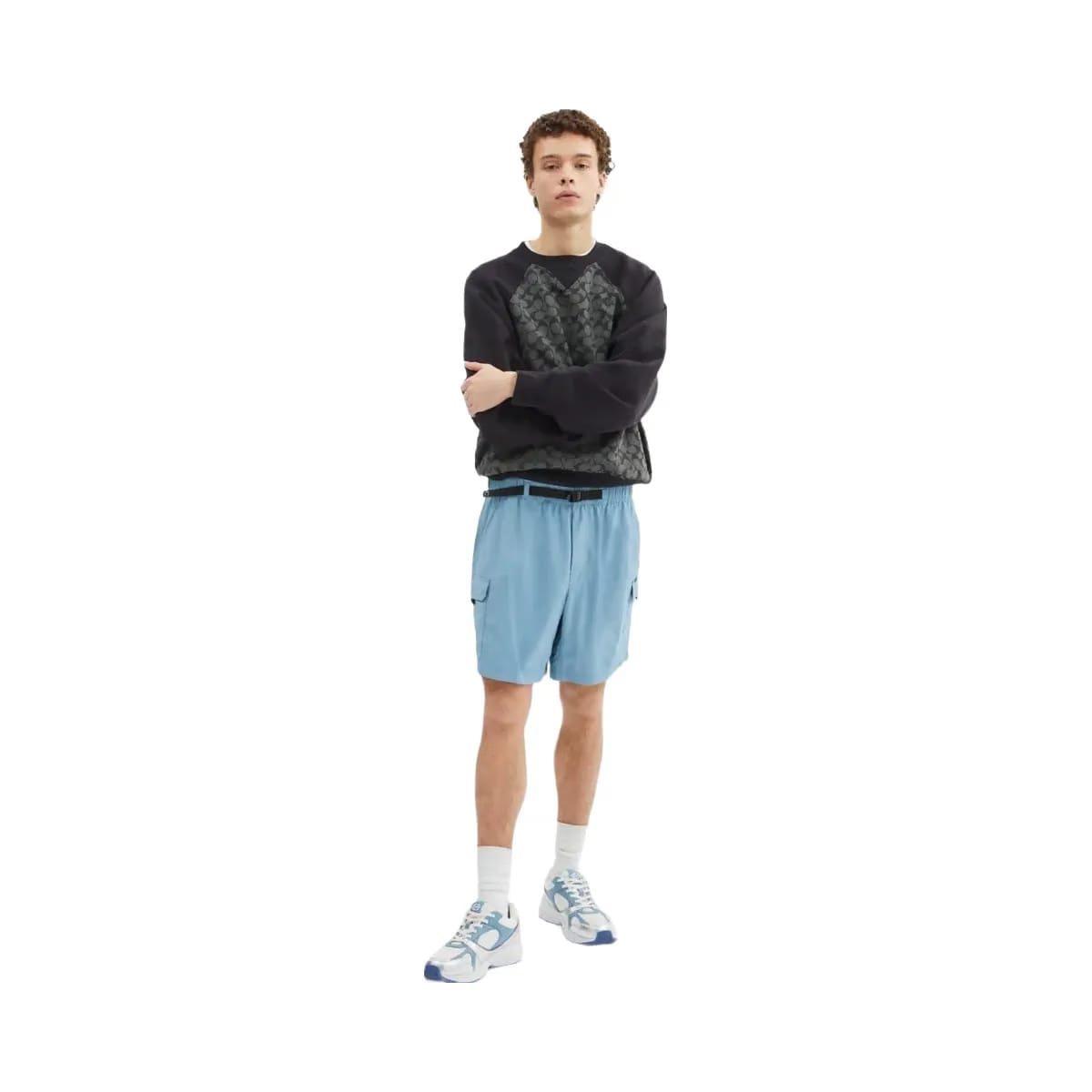 Coach Nylon Utility Shorts In Recycled Nylon Mountain Spring