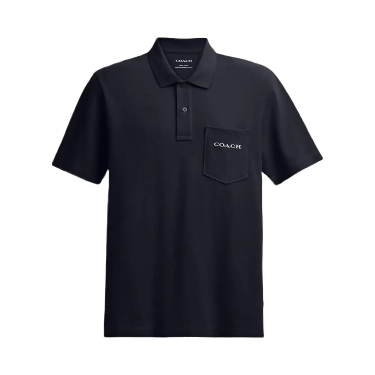 Coach Pocket Polo In Organic Cotton Navy