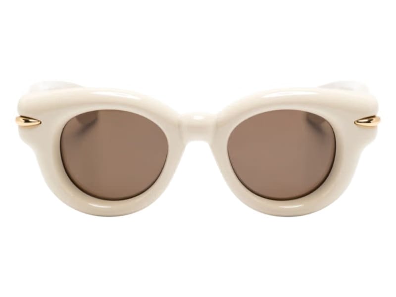 LOEWE Inflated Round Sunglasses Ivory/Brown (LW40118I 25E)
