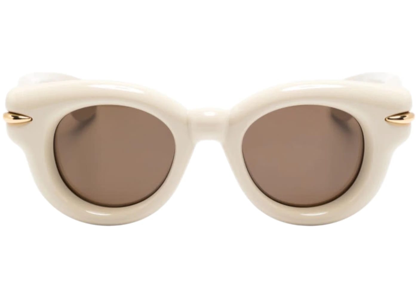 LOEWE Inflated Round Sunglasses Ivory/Brown (LW40118I 25E)