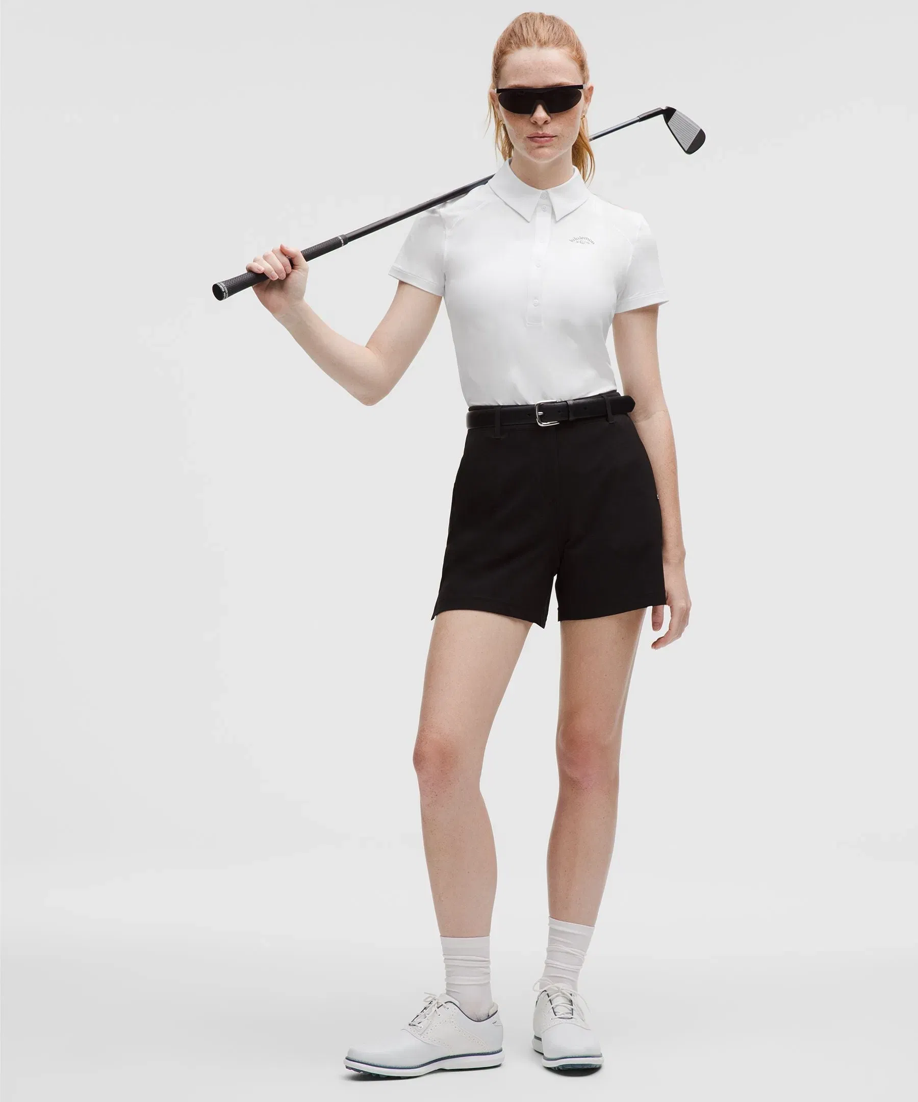 Lululemon Quick-Dry Shorts-Sleeve Polo Shirt Straight Hem *Graphic