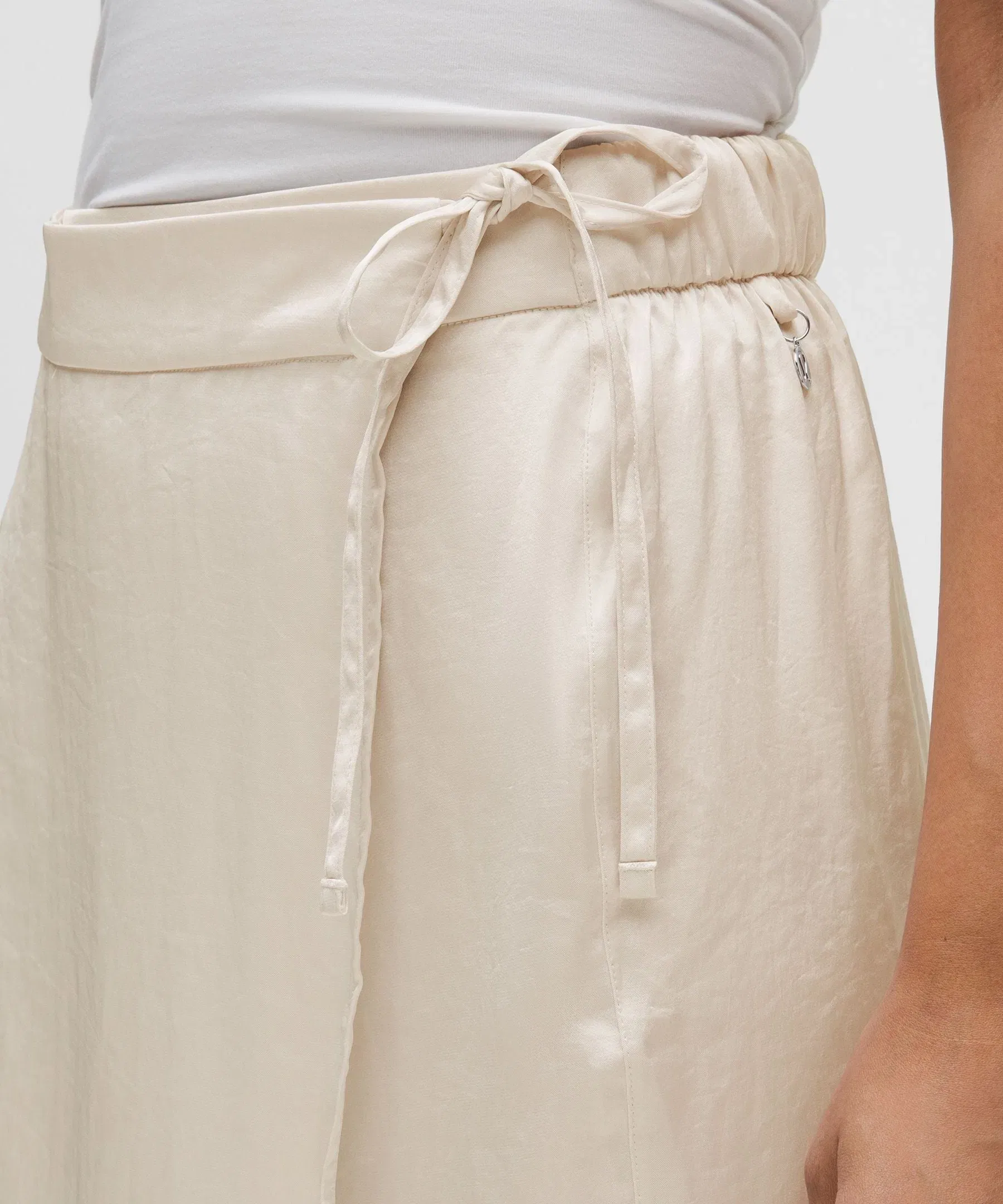 Lululemon Logo Charm Satin Waist-Tie Midi Skirt
