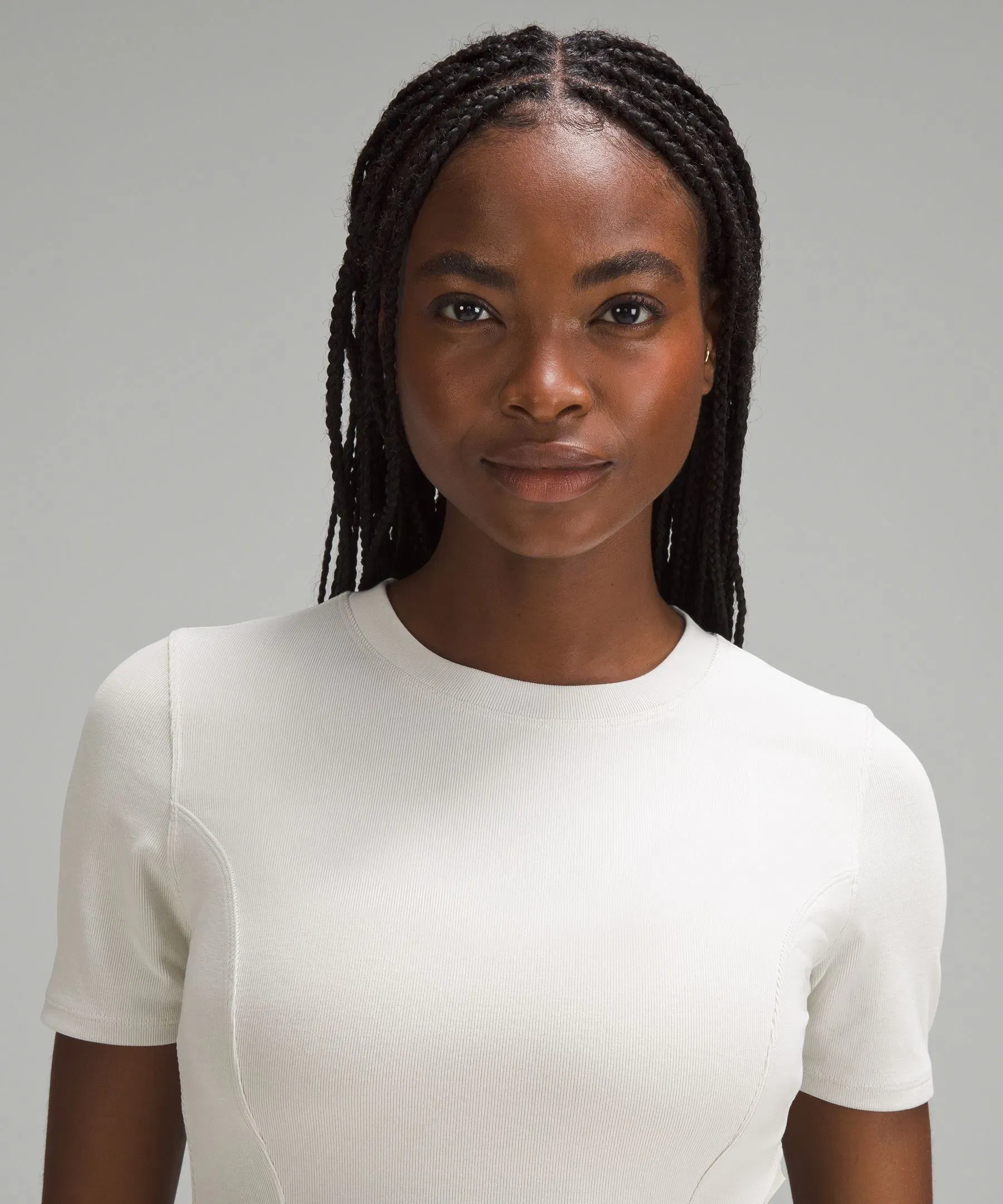 Lululemon Women's Twist-Back Ribbed Shorts-Sleeve Shirt