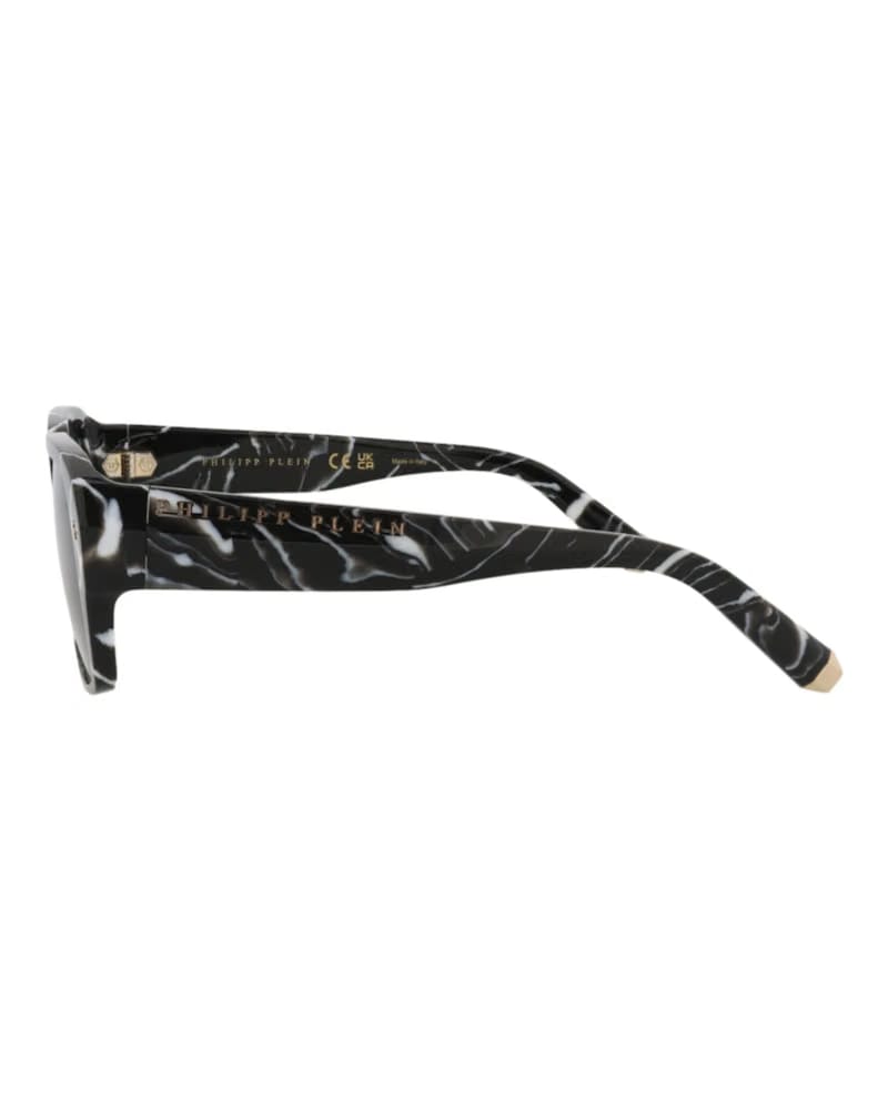 Philipp Plein Square-Frame Acetate Sunglasses Black Black Smoke (SPP081-55-0Z21)