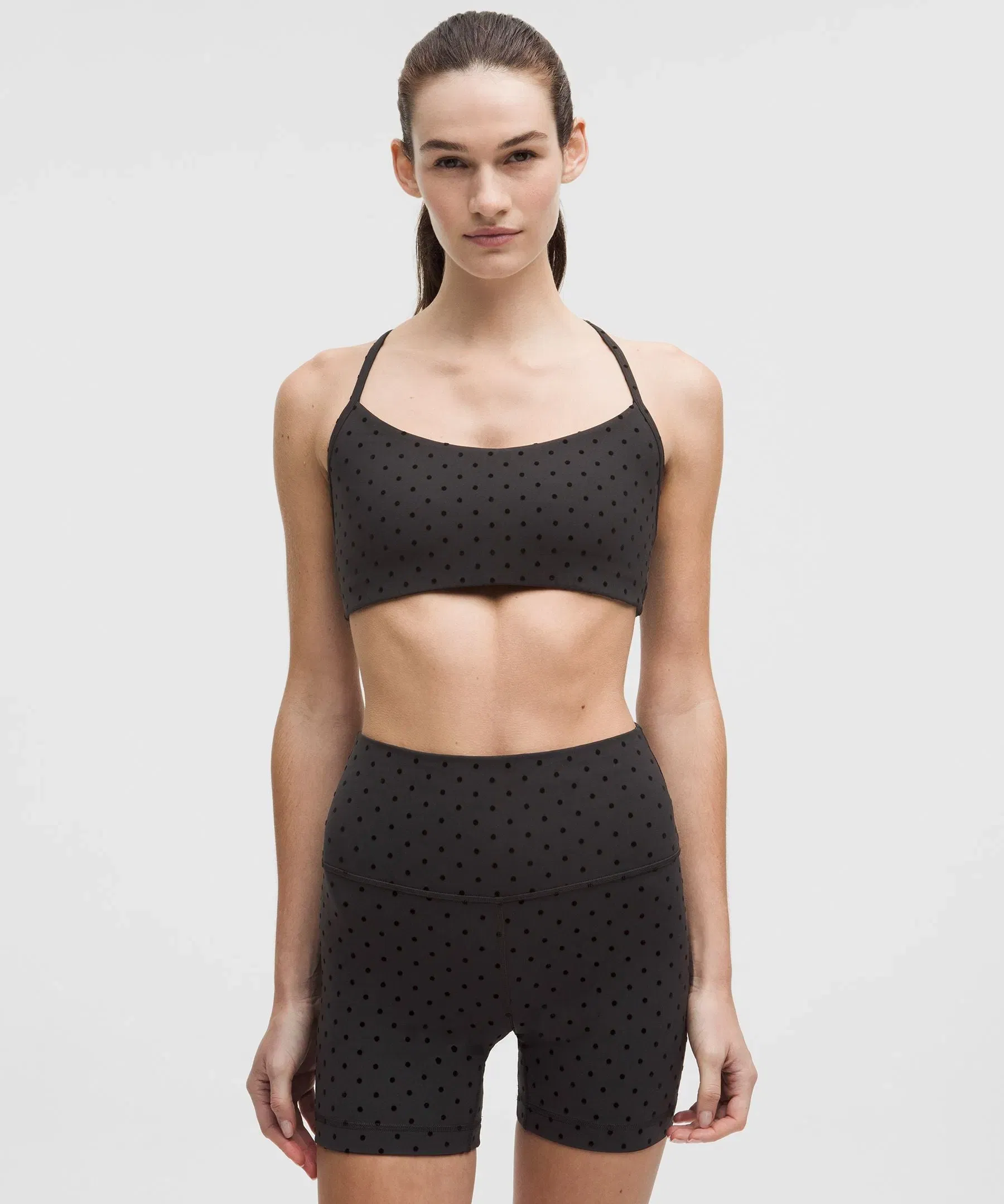 Lululemon Flow Y Bra Light Support, A/B Cup Evolve *Flocked
