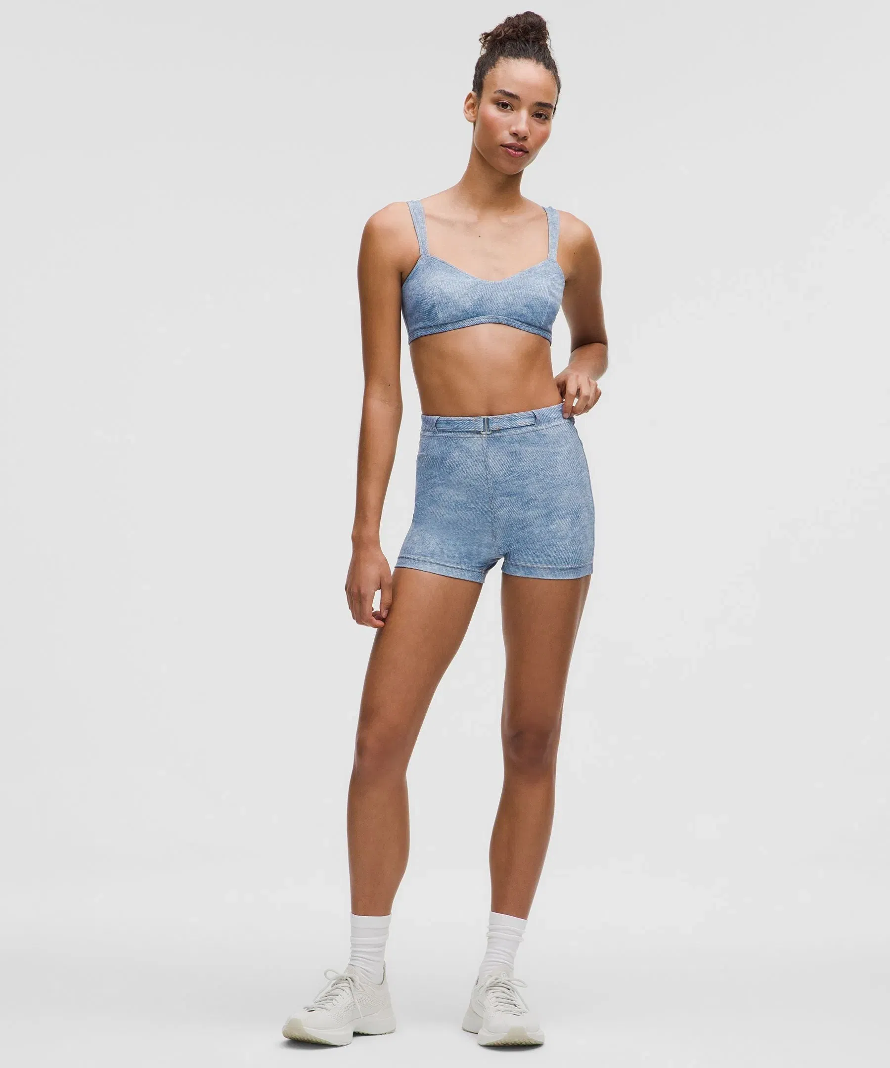 Lululemon Women's Everlux Denim-Print Shorts 3" *Denim Dreams Set