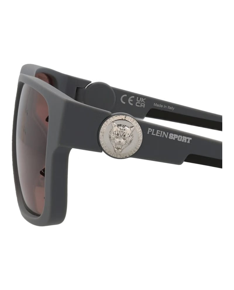 Philipp Plein Square-Frame Injection Sunglasses Grey Grey Pink (SSP004-57-507P)