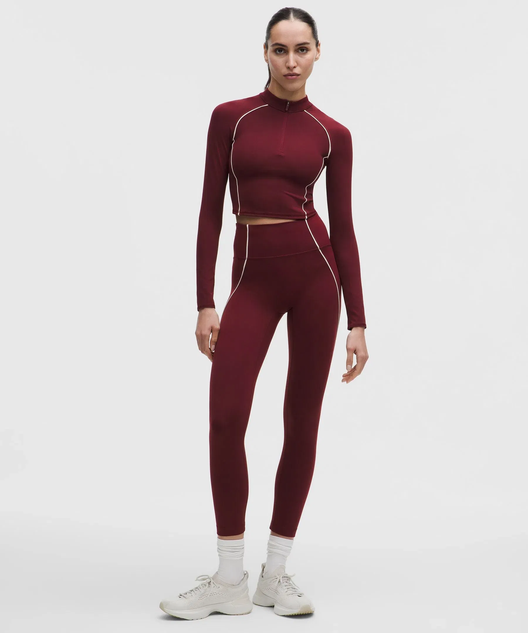 Lululemon Wunder Train Cropped Long-Sleeve Half Zip