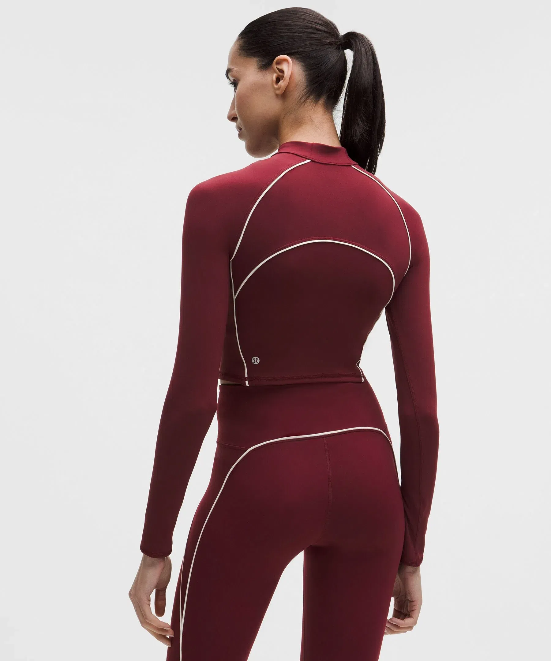 Lululemon Wunder Train Cropped Long-Sleeve Half Zip