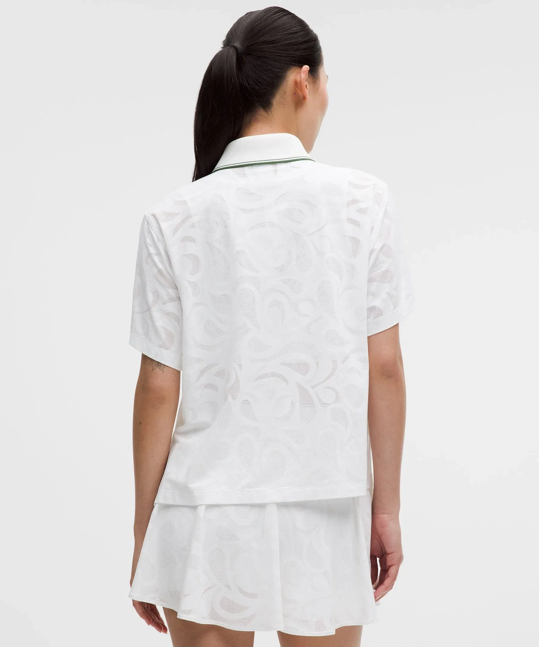 Lululemon Paisley-Mesh High-Neck Tennis Polo Shirt
