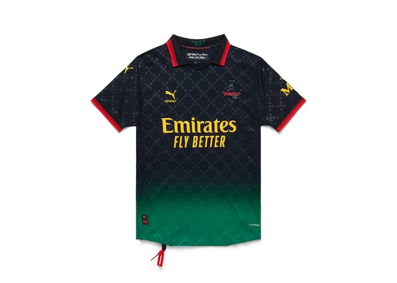 OFF-WHITE x Puma AC Milan Authentic Jersey Black/Power Green