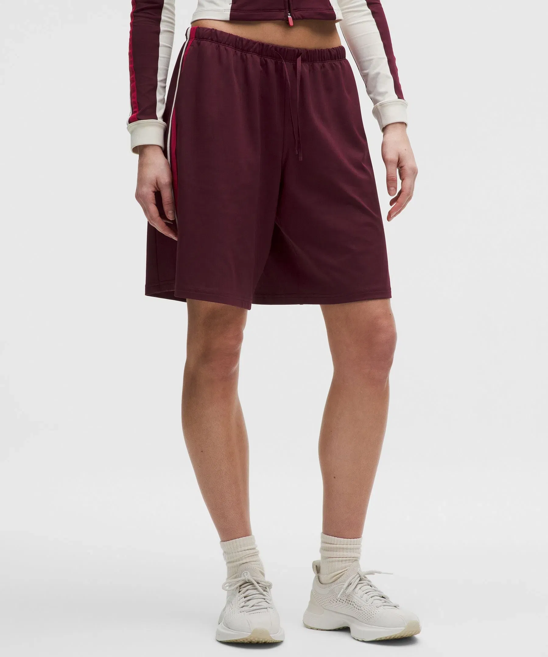 Lululemon Women's Striped Baggy Low-Rise Track Shorts 9.5"