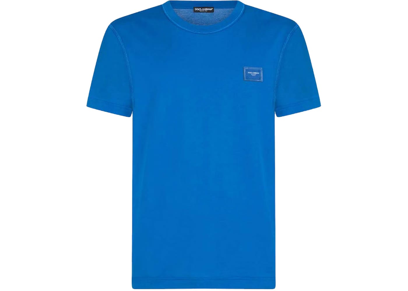 Dolce & Gabbana Cotton Logoed Plaque T-Shirt Turquois