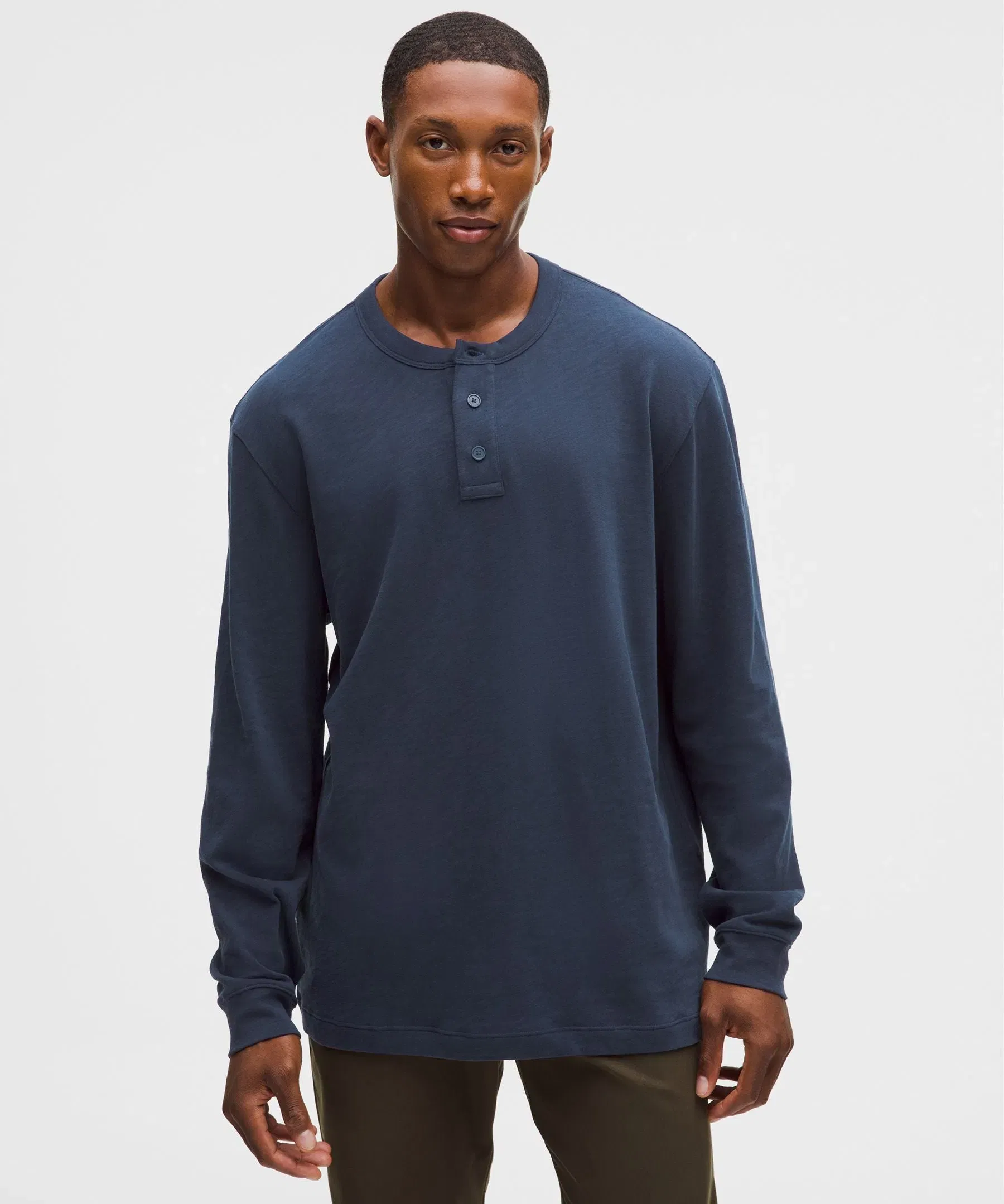 Lululemon Slub Cotton-Jersey Long-Sleeve Henley