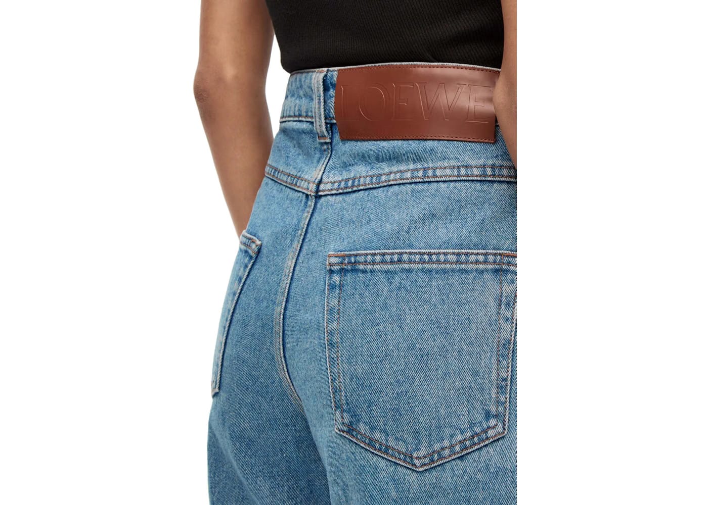 LOEWE Fisherman Jeans in Stone Washed Denim Blue