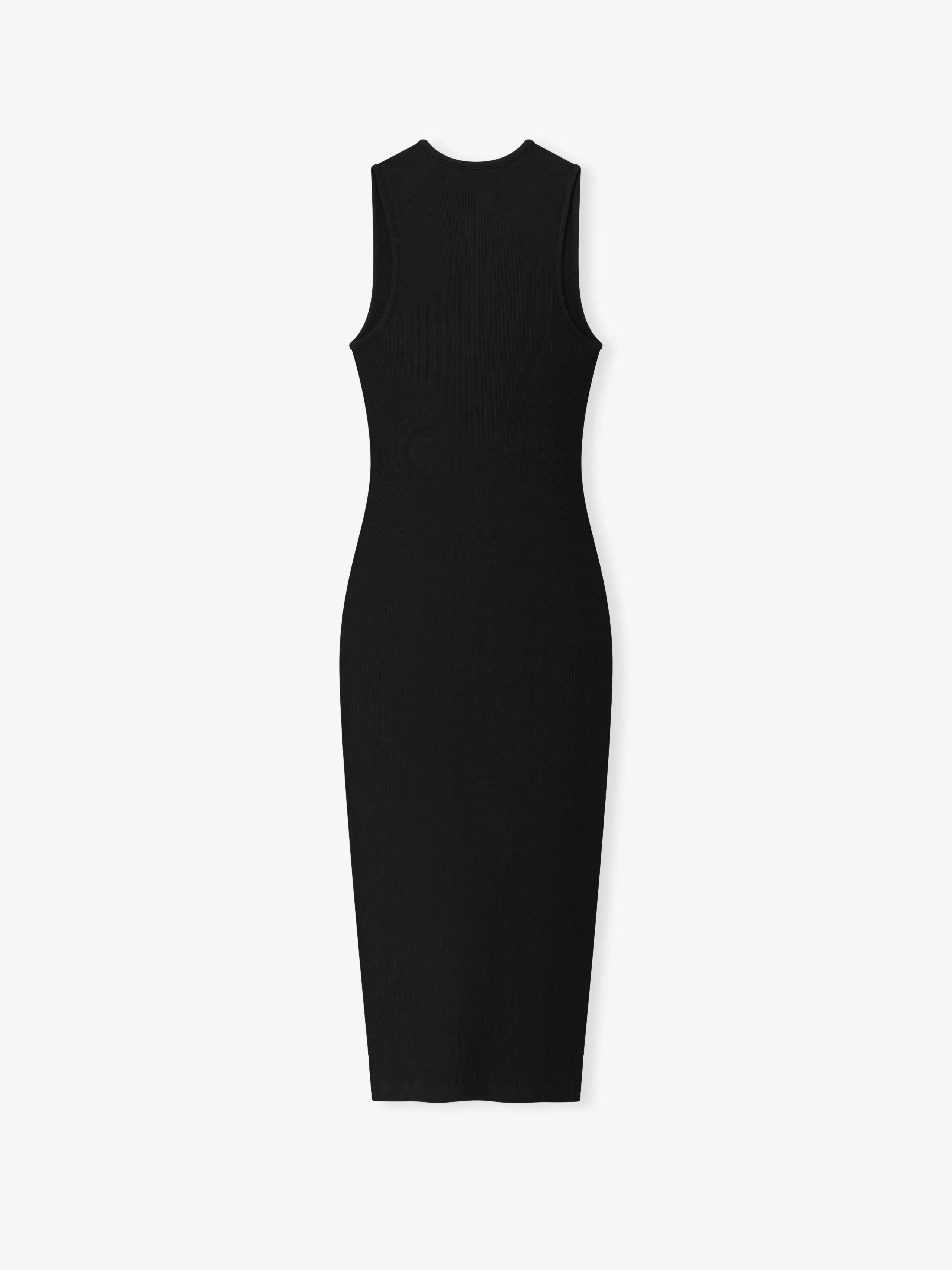 Essentials Womens Rib Knit Fitted Long Tank Dress Vintage Black