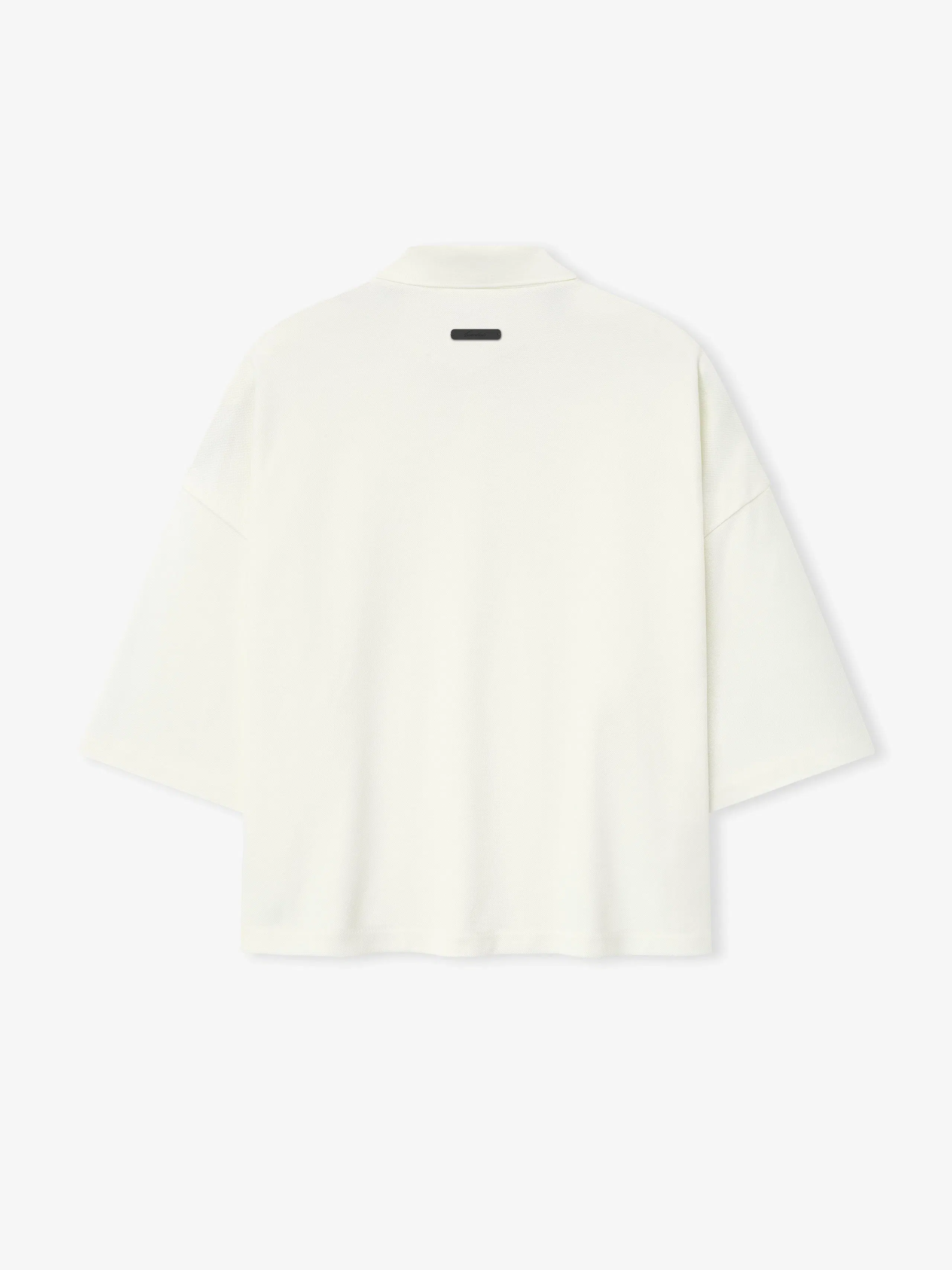 Essentials Pique Signature 90S Cropped Polo Ivory
