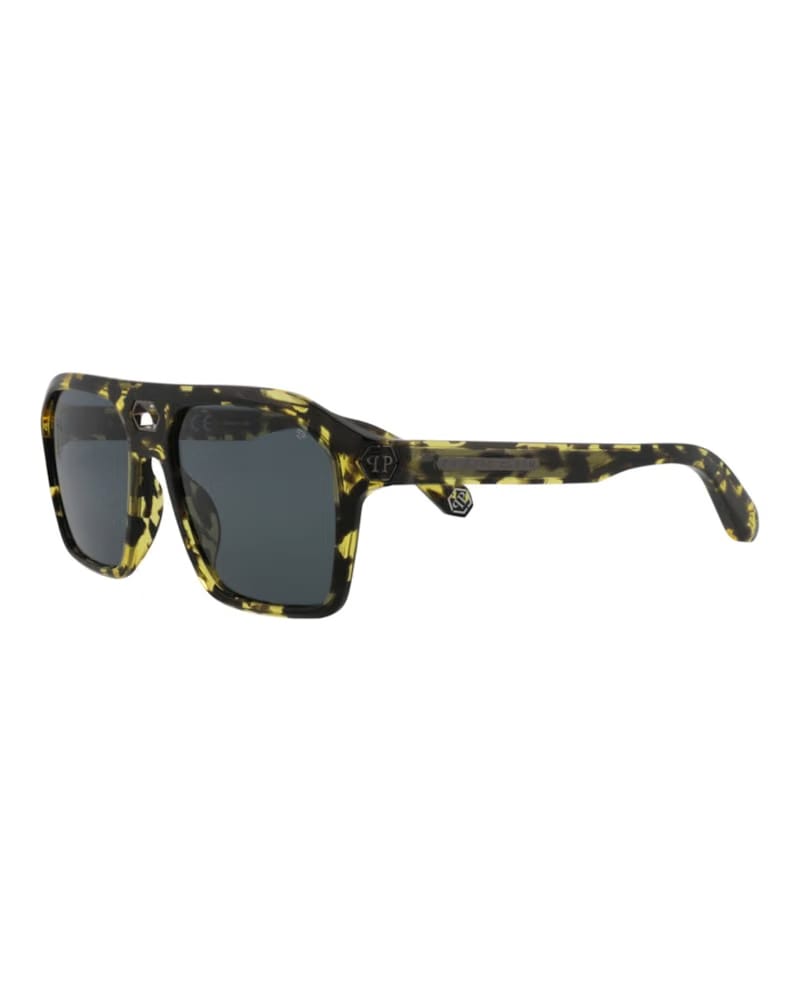 Philipp Plein Aviator-Frame Acetate Sunglasses Havana Smoke (SPP072M-57-0709)