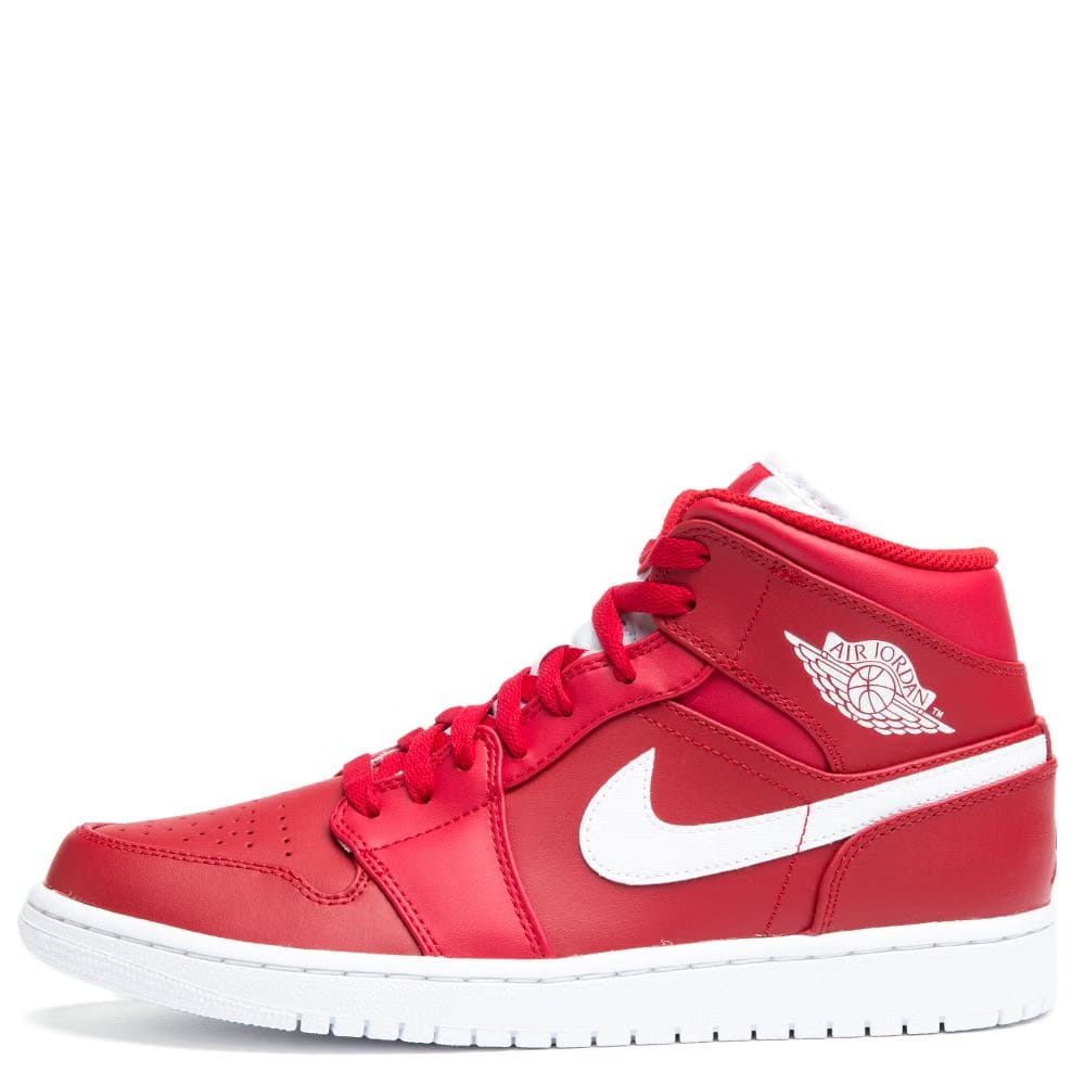 Jordan 1 Mid White Gym Red Td