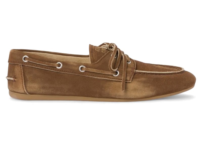 Miu Miu Unlined Suede Loafers Faded Cinnamon (Women's)