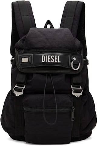 Diesel Black Logos S-Small backpack in recycled nylon