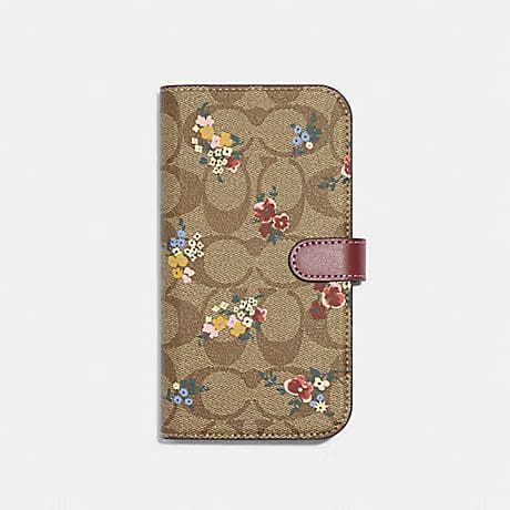 Coach Iphone 16 Pro Max Folio In Signature Canvas Charcoal