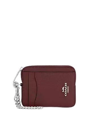 Coach Zip Card Case Gold Dark Stone