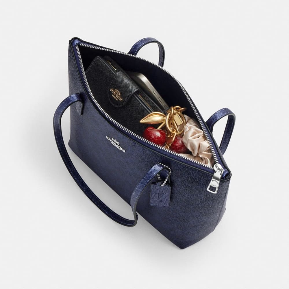Coach Fiona Zip Tote Bag In Signature Canvas Sv Blue Navy