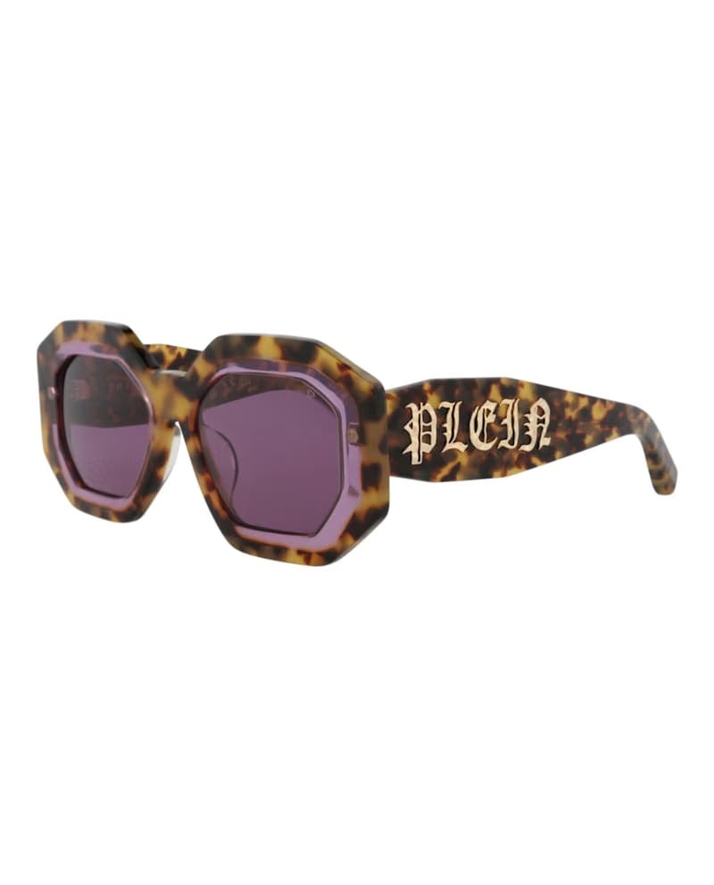Philipp Plein Square-Frame Acetate Sunglasses Havana Havana Violet (SPP098M-53-0778)