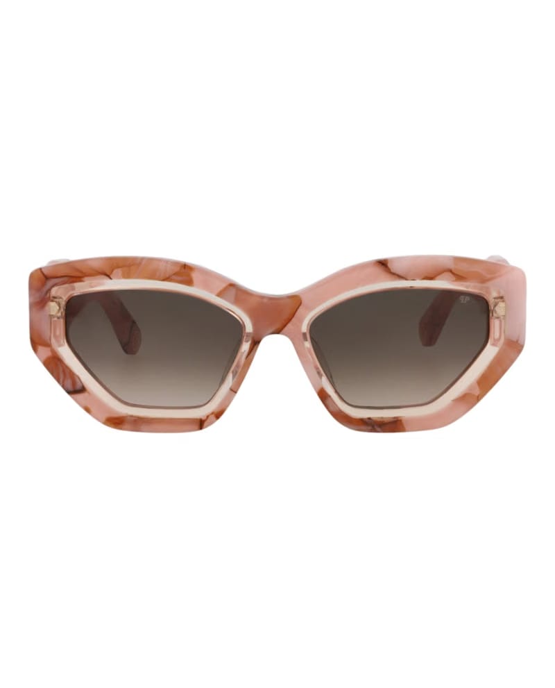 Philipp Plein Cat Eye-Frame Acetate Sunglasses Pink Pink Brown (SPP099M-55-06Z8)