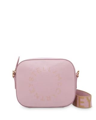 STELLA MCCARTNEY EMBOSSED GRAINY SMALL CAMERA BAG BLACK