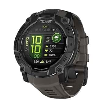 Garmin Instinct 3 45mm, Amoled Display, Rugged Outdoor GPS Smartwatch, Metal-Reinforced Bezel, Built-in Flashlight, Up to 18 Days of Battery Life, Neo Tropic